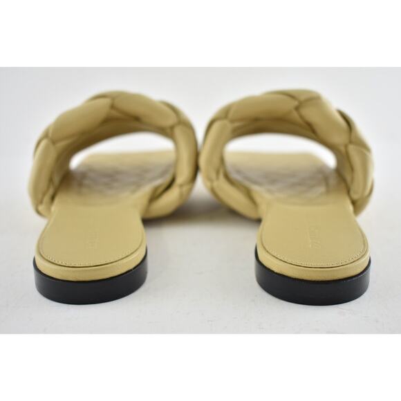 Bottega Veneta Lido Flat Slides Cane Sugar Beige Intrecciato Leather Sandal 37.5 - Picture 11 of 12